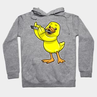 Duck at Music with Flute Hoodie